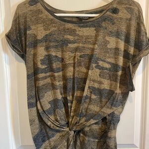 Zara Camouflage Knot Top